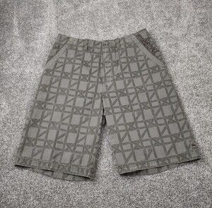 Vintage Quiksilver Shorts Mens 32 Brown Geometric Pattern Skate Street Wear